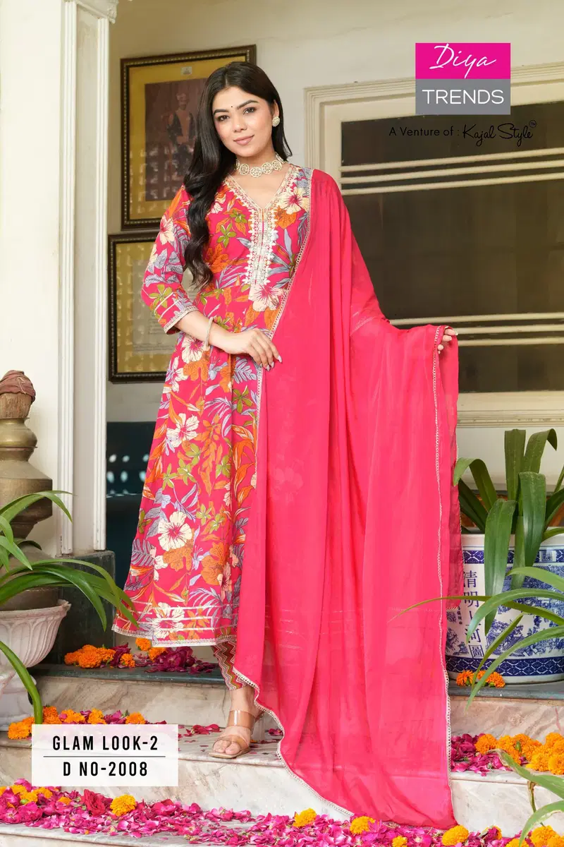 Glam Look Vol 2 By Diya Trends Cotton Printed Kurti With Bottom Dupatta Wholesale Price In Surat